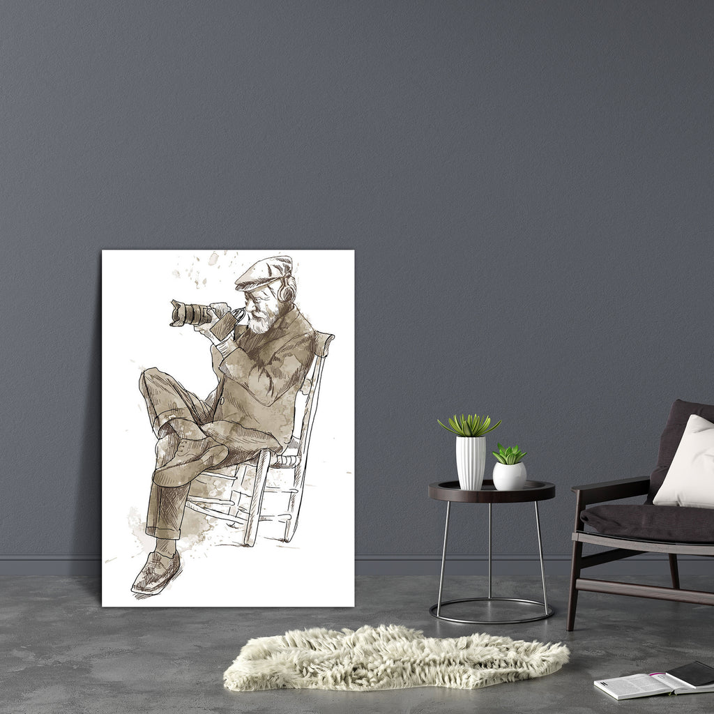 Man Behind The Digital Camera Canvas Painting Synthetic Frame-Paintings MDF Framing-AFF_FR-IC 5001946 IC 5001946, Ancient, Art and Paintings, Black and White, Cinema, Digital, Digital Art, Drawing, Education, Fine Art Reprint, Graphic, Historical, Illustrations, Medieval, Movies, Paintings, Retro, Schools, Sketches, Television, TV Series, Universities, Vintage, White, Wooden, man, behind, the, camera, canvas, painting, synthetic, frame, antique, academic, actor, archaic, artistic, artwork, authentic, camera