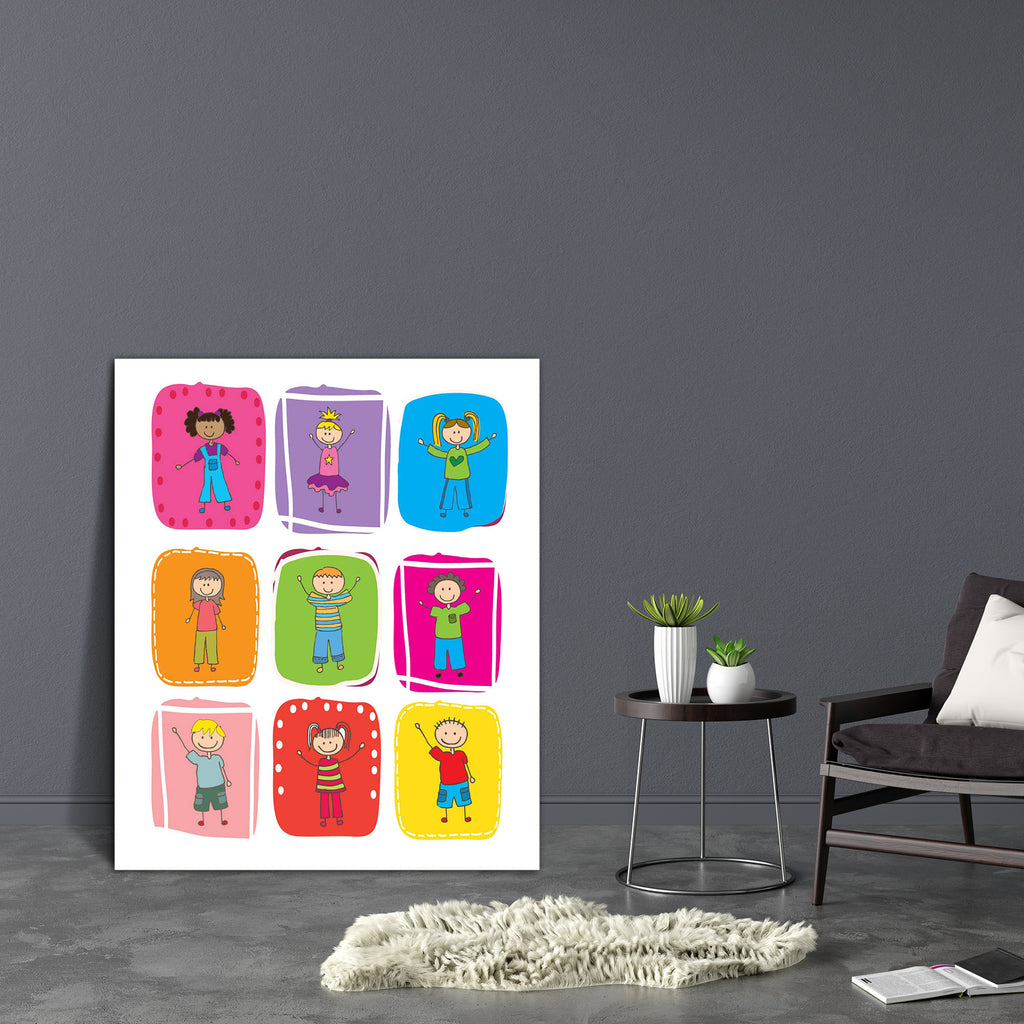 Happy Children Over Colors Canvas Painting Synthetic Frame-Paintings MDF Framing-AFF_FR-IC 5001950 IC 5001950, Animated Cartoons, Art and Paintings, Baby, Caricature, Cartoons, Children, Digital, Digital Art, Drawing, Education, Graphic, Icons, Illustrations, Kids, Paintings, Patterns, People, Schools, Universities, happy, over, colors, canvas, painting, synthetic, frame, playing, school, active, animated, art, background, boy, boys, cartoon, child, cloth, contour, cute, diversity, eyes, friendship, fun, fu