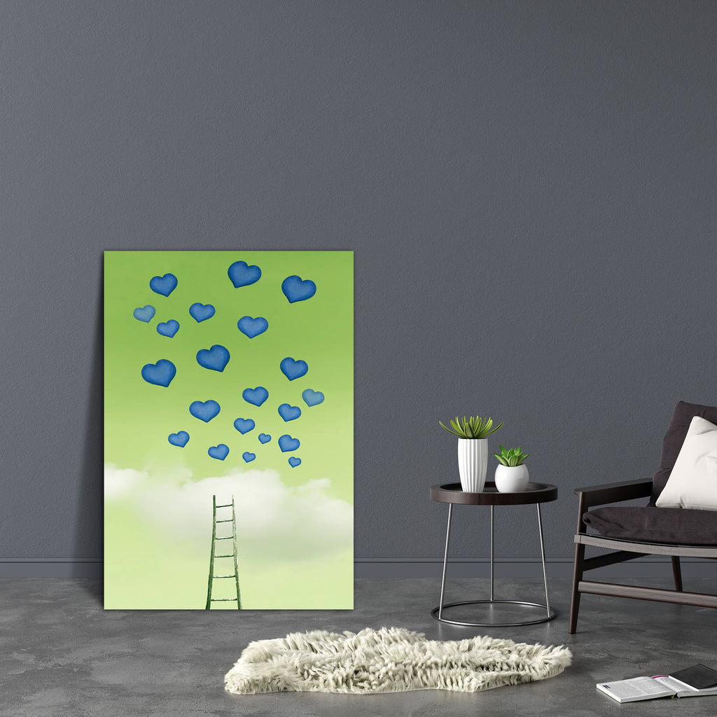 Abstract Hearts Sign Canvas Painting Synthetic Frame - Paintings MDF Framing - ArtzFolio.com