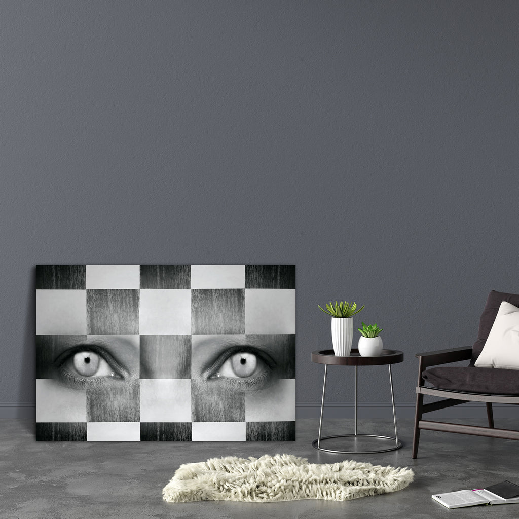 Human Eyes With A Chess Texture Canvas Painting Synthetic Frame-Paintings MDF Framing-AFF_FR-IC 5001976 IC 5001976, Art and Paintings, Black, Black and White, Business, Collages, Conceptual, Decorative, Individuals, Portraits, White, human, eyes, with, a, chess, texture, canvas, painting, synthetic, frame, art, artistic, beautiful, bizarre, collage, concept, conquest, creativity, decision, decoration, eye, focus, goal, gray, grey, horizontal, illustrative, imagination, imagine, portrait, strategy, uniquenes