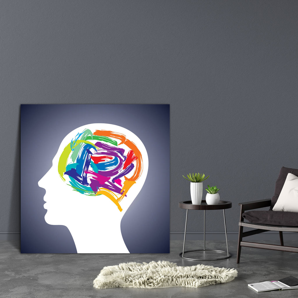 Human Head Thinking D2 Canvas Painting Synthetic Frame-Paintings MDF Framing-AFF_FR-IC 5002006 IC 5002006, Adult, Art and Paintings, Business, Education, Inspirational, Motivation, Motivational, Paintings, People, Schools, Universities, human, head, thinking, d2, canvas, painting, synthetic, frame, brain, mental, illness, concentration, learning, inspiration, creativity, discovery, creative, learn, bubble, colors, communication, community, concept, connections, directly, above, dreams, expertise, face, grun