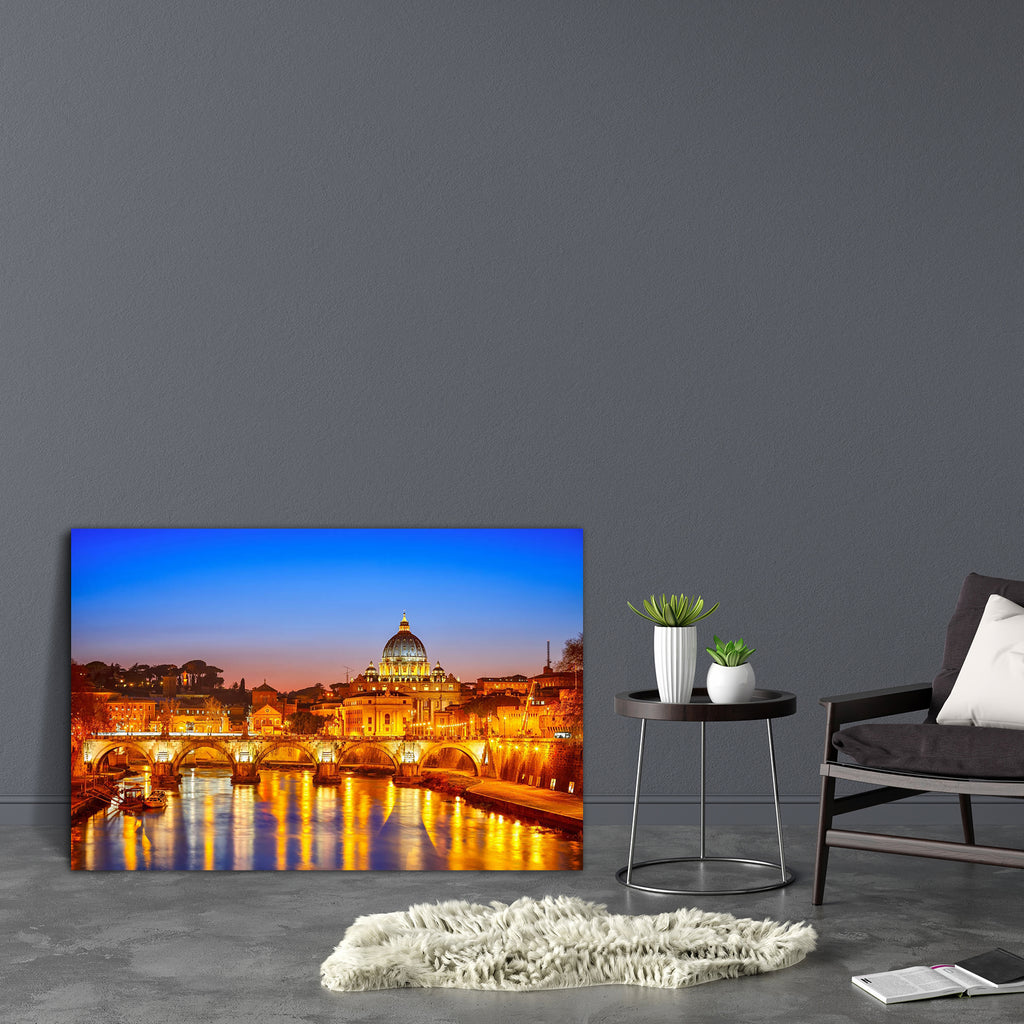 St Peter's Cathedral in Rome, Italy Canvas Painting Synthetic Frame-Paintings MDF Framing-AFF_FR-IC 5002008 IC 5002008, Ancient, Architecture, Automobiles, Cities, City Views, Historical, Italian, Landmarks, Landscapes, Medieval, Places, Scenic, Transportation, Travel, Urban, Vehicles, Vintage, st, peter's, cathedral, in, rome, italy, canvas, painting, synthetic, frame, vatican, basilica, bridge, building, capital, church, city, cityscape, dome, dusk, europe, european, famous, hdr, historic, history, illumi