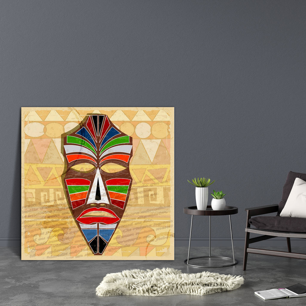 Ethnic Mask Canvas Painting Synthetic Frame-Paintings MDF Framing-AFF_FR-IC 5002039 IC 5002039, Abstract Expressionism, Abstracts, Adult, African, Ancient, Animated Cartoons, Art and Paintings, Black, Black and White, Caricature, Cartoons, Cities, City Views, Culture, Decorative, Ethnic, Historical, Icons, Illustrations, Medieval, Patterns, Retro, Semi Abstract, Signs, Signs and Symbols, Traditional, Tribal, Vintage, Wooden, World Culture, mask, canvas, painting, synthetic, frame, masks, abstract, africa, a