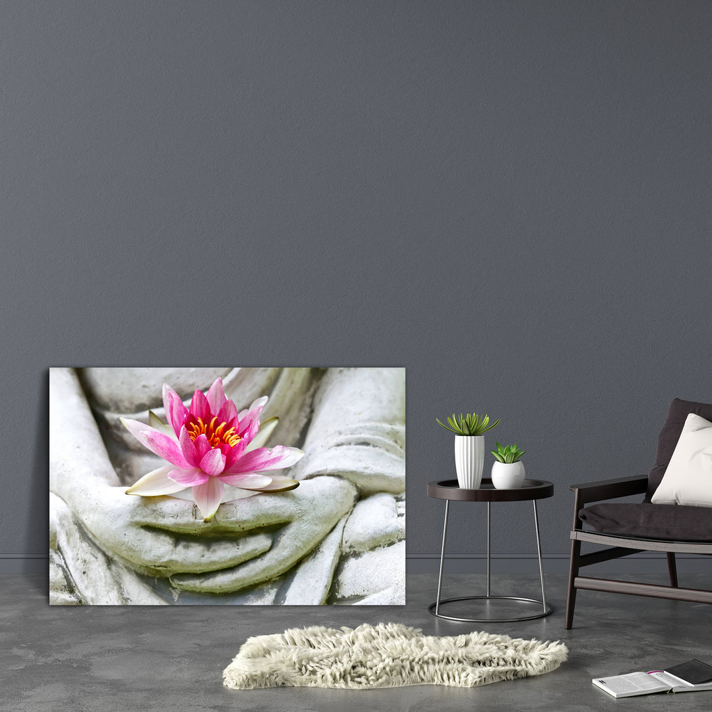 Buddha Hands Holding Flower Canvas Painting Synthetic Frame-Paintings MDF Framing-AFF_FR-IC 5002056 IC 5002056, Art and Paintings, Asian, Black and White, Botanical, Buddhism, Chinese, Culture, Ethnic, Floral, Flowers, God Buddha, Indian, Japanese, Marble and Stone, Nature, Religion, Religious, Signs and Symbols, Spiritual, Symbols, Traditional, Tribal, White, World Culture, buddha, hands, holding, flower, canvas, painting, synthetic, frame, zen, wisdom, lotus, meditation, art, asia, background, balance, ba
