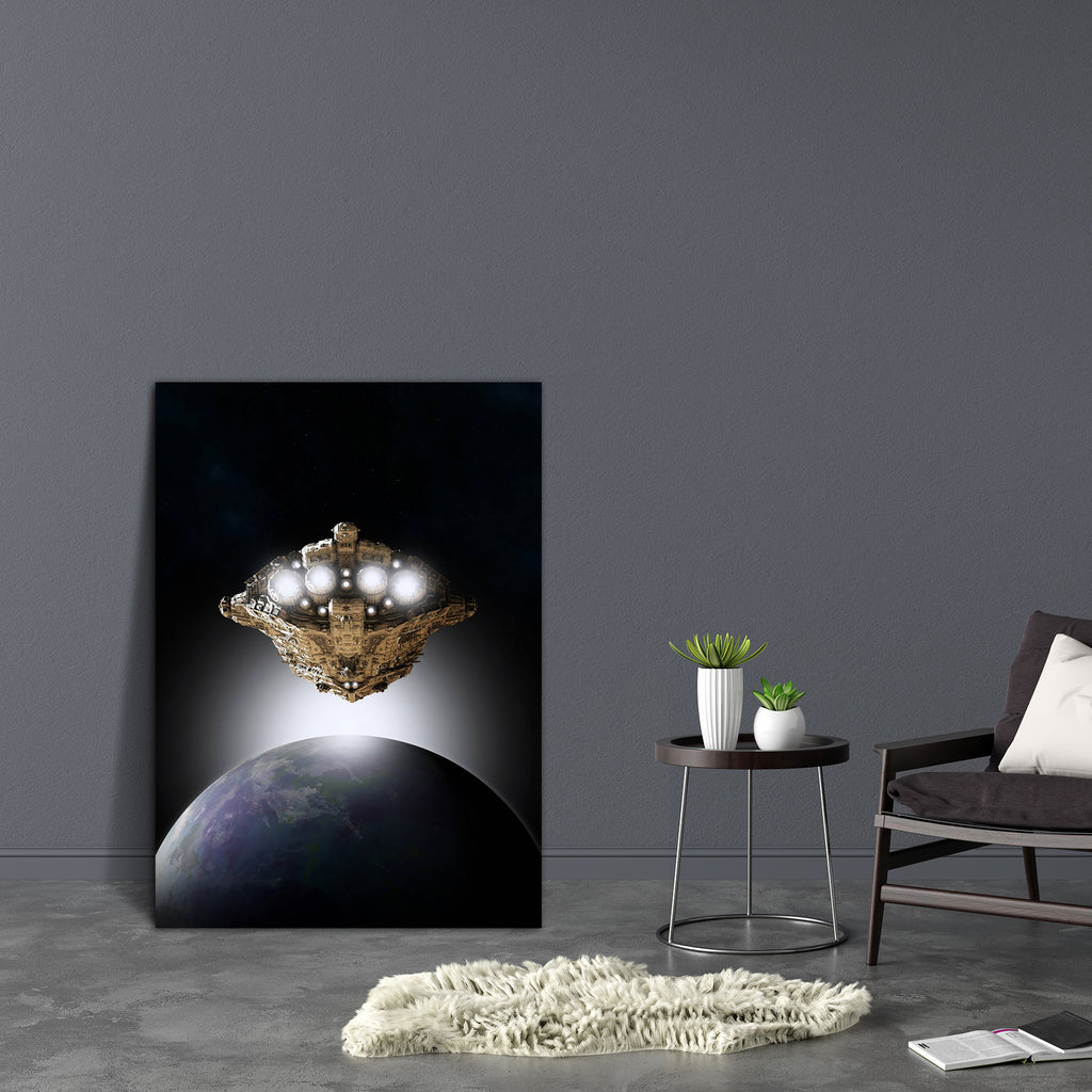 Spaceship In Orbit Around An Earthlike Planet Canvas Painting Synthetic Frame-Paintings MDF Framing-AFF_FR-IC 5002066 IC 5002066, 3D, Astronomy, Automobiles, Cosmology, Digital, Digital Art, Fantasy, Futurism, Graphic, Illustrations, Science Fiction, Space, Sports, Stars, Sunrises, Transportation, Travel, Vehicles, spaceship, in, orbit, around, an, earthlike, planet, canvas, painting, synthetic, frame, alien, cruiser, dawn, fiction, flare, flying, future, futuristic, illustration, nebula, patrol, render, sc
