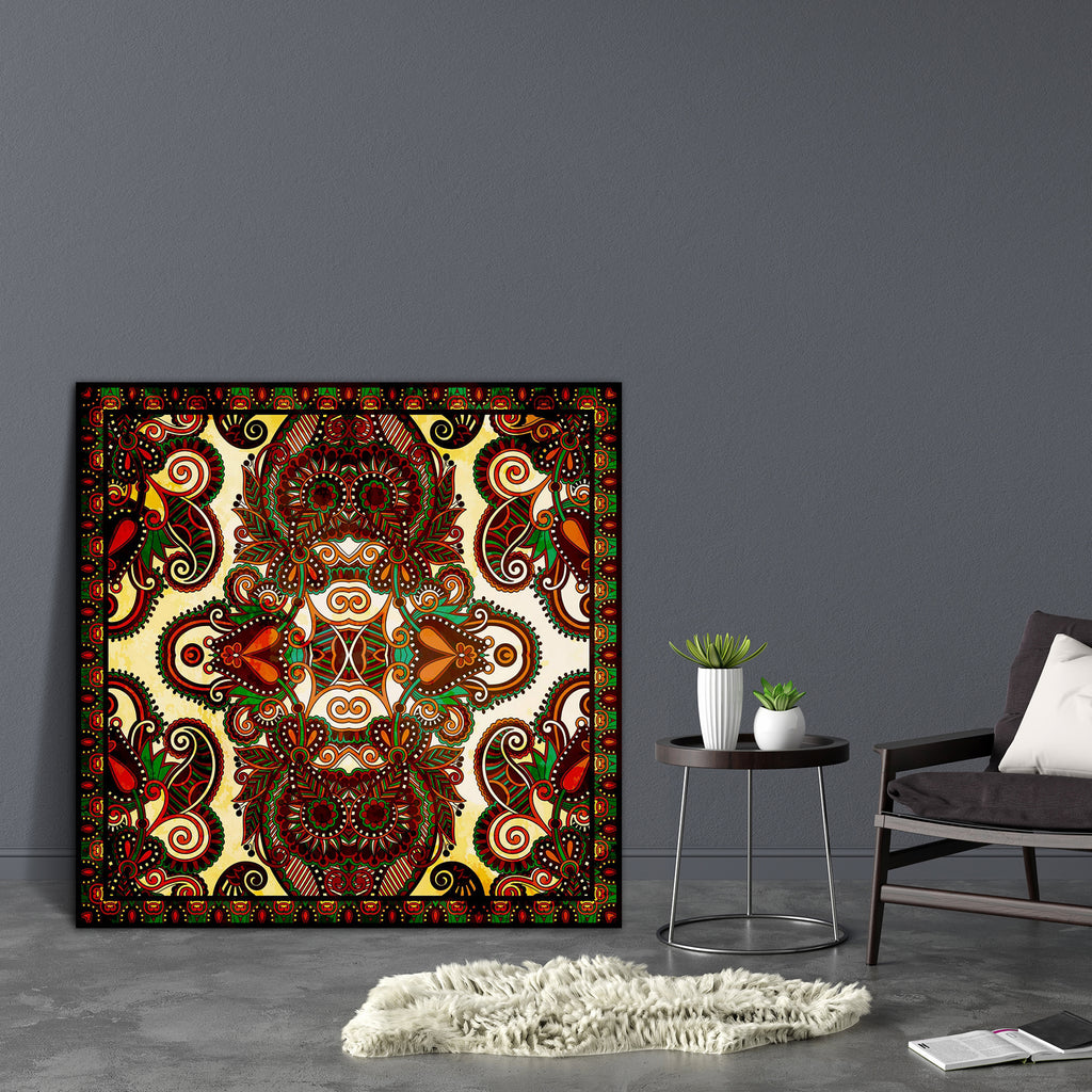 Floral Paisley Bandanna D3 Canvas Painting Synthetic Frame-Paintings MDF Framing-AFF_FR-IC 5002067 IC 5002067, Abstract Expressionism, Abstracts, Art and Paintings, Botanical, Culture, Ethnic, Fashion, Floral, Flowers, Hand Drawn, Illustrations, Nature, Paisley, Patterns, Persian, Pets, Retro, Semi Abstract, Signs, Signs and Symbols, Traditional, Tribal, World Culture, bandanna, d3, canvas, painting, synthetic, frame, abstract, art, artistic, background, border, carpet, cotton, cushion, decoration, design, 
