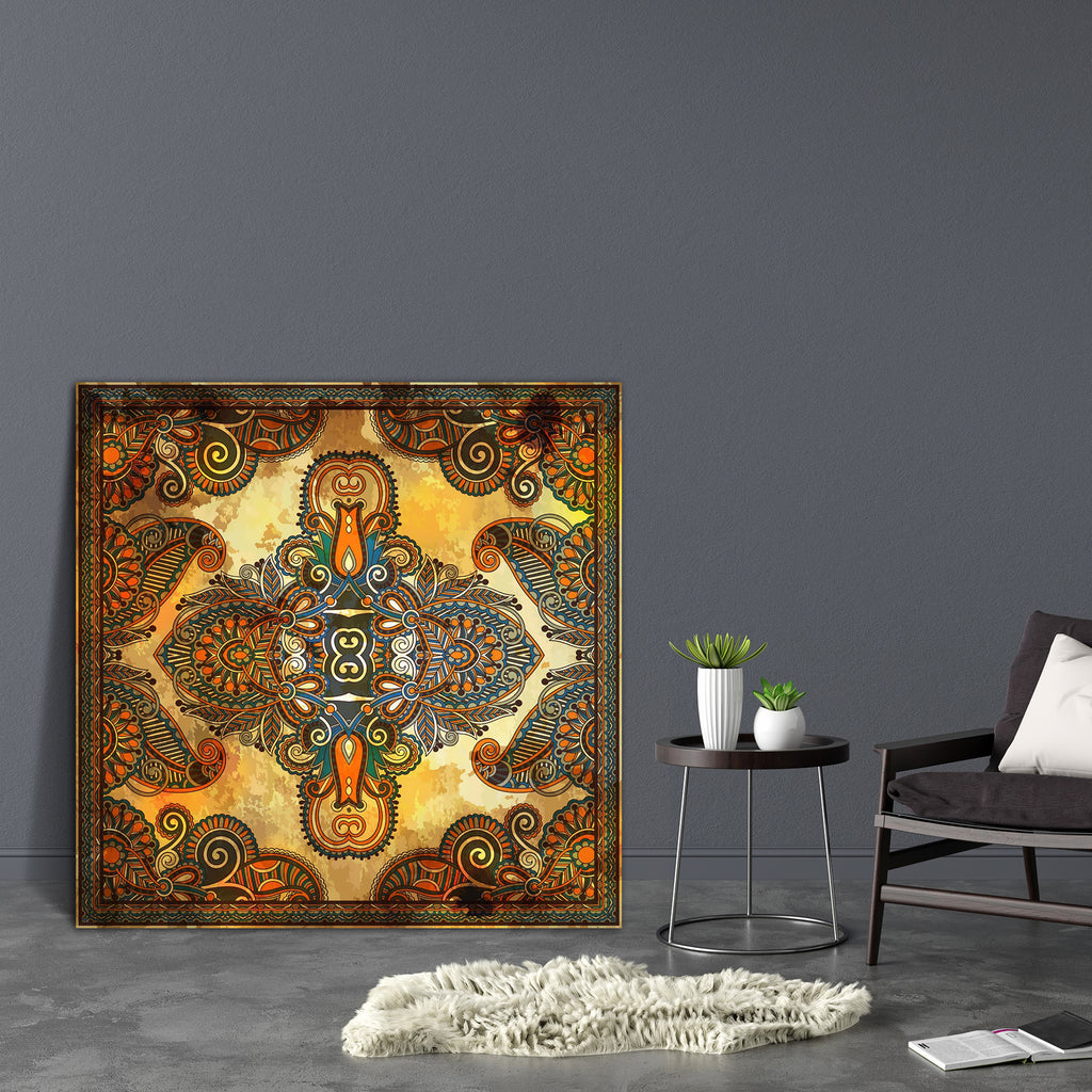 Floral Paisley Bandanna D5 Canvas Painting Synthetic Frame-Paintings MDF Framing-AFF_FR-IC 5002080 IC 5002080, Abstract Expressionism, Abstracts, Art and Paintings, Botanical, Culture, Ethnic, Fashion, Floral, Flowers, Hand Drawn, Illustrations, Nature, Paisley, Patterns, Persian, Pets, Retro, Semi Abstract, Signs, Signs and Symbols, Traditional, Tribal, World Culture, bandanna, d5, canvas, painting, synthetic, frame, abstract, art, artistic, background, border, carpet, cotton, cushion, decoration, design, 