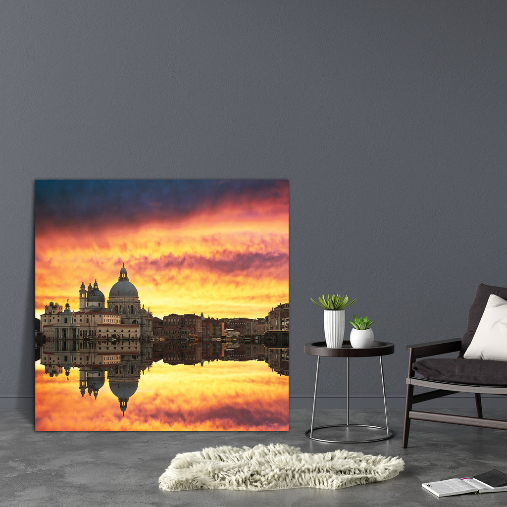 Sunset Grand Canal & Santa Maria Della, Venice Italy Canvas Painting Synthetic Frame-Paintings MDF Framing-AFF_FR-IC 5002087 IC 5002087, Ancient, Architecture, Automobiles, Cities, City Views, Eygptian, Historical, Italian, Landmarks, Medieval, Nature, People, Places, Scenic, Sports, Sunrises, Sunsets, Transportation, Travel, Vehicles, Vintage, sunset, grand, canal, santa, maria, della, venice, italy, canvas, painting, synthetic, frame, architectural, basilica, bell, blue, bridge, campanile, church, city, c