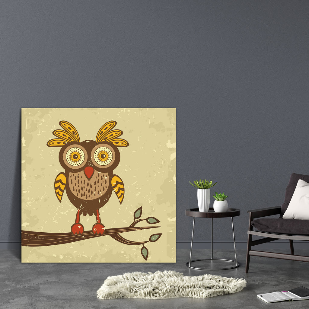 Retro Style Owl Canvas Painting Synthetic Frame-Paintings MDF Framing-AFF_FR-IC 5002105 IC 5002105, Abstract Expressionism, Abstracts, Ancient, Animals, Animated Cartoons, Art and Paintings, Birds, Caricature, Cartoons, Comedy, Decorative, Drawing, Historical, Humor, Humour, Illustrations, Medieval, Retro, Semi Abstract, Signs, Signs and Symbols, Symbols, Vintage, style, owl, canvas, painting, synthetic, frame, abstract, adorable, animal, background, beautiful, bird, branch, cartoon, character, cheerful, cl
