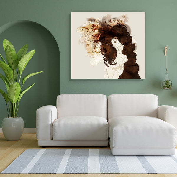 Abstract Fashion Canvas Painting Synthetic Frame-Paintings MDF Framing-AFF_FR-IC 5002108 IC 5002108, Abstract Expressionism, Abstracts, Art and Paintings, Botanical, Digital, Digital Art, Drawing, Fantasy, Fashion, Floral, Flowers, Graphic, Hand Drawn, Illustrations, Nature, Semi Abstract, Signs, Signs and Symbols, Sketches, Watercolour, abstract, canvas, painting, for, bedroom, living, room, engineered, wood, frame, arm, beautiful, beauty, beige, body, brown, clipart, concept, curly, design, detailed, dish