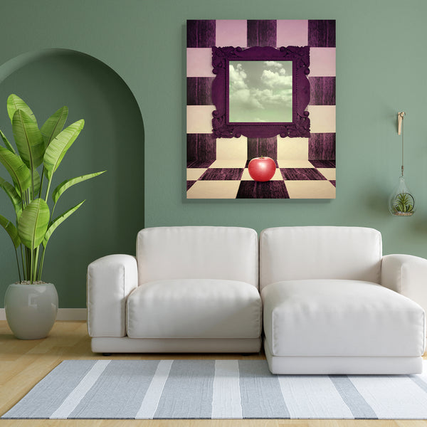 Surreal Artwork D5 Canvas Painting Synthetic Frame-Paintings MDF Framing-AFF_FR-IC 5002133 IC 5002133, Art and Paintings, Collages, Conceptual, Decorative, Fantasy, Fruit and Vegetable, Fruits, Realism, Space, Surrealism, surreal, artwork, d5, canvas, painting, for, bedroom, living, room, engineered, wood, frame, apple, art, artistic, background, beautiful, chess, cloud, collage, colorful, composition, concept, creativity, decoration, floor, fruit, imagination, imaginative, imagine, interior, mirror, philos