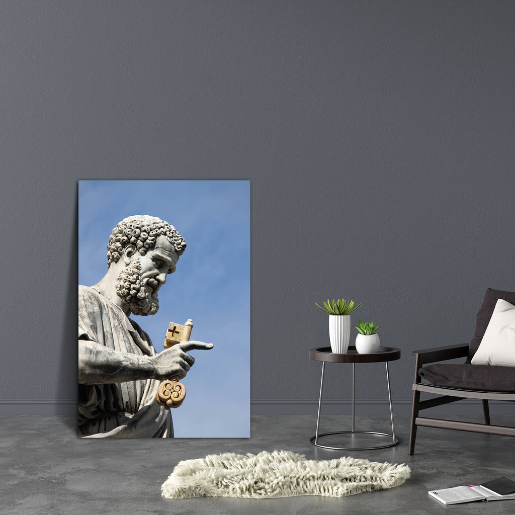 Statue Of Saint Peter The Apostle, Vatican City Italy Canvas Painting Synthetic Frame-Paintings MDF Framing-AFF_FR-IC 5002146 IC 5002146, Architecture, Art and Paintings, Christianity, Cities, City Views, Italian, Jesus, Landmarks, Marble, Marble and Stone, Places, Religion, Religious, Spiritual, statue, of, saint, peter, the, apostle, vatican, city, italy, canvas, painting, synthetic, frame, art, basilica, belief, blessings, blue, building, cathedral, catholic, catholicism, christian, church, facade, faith