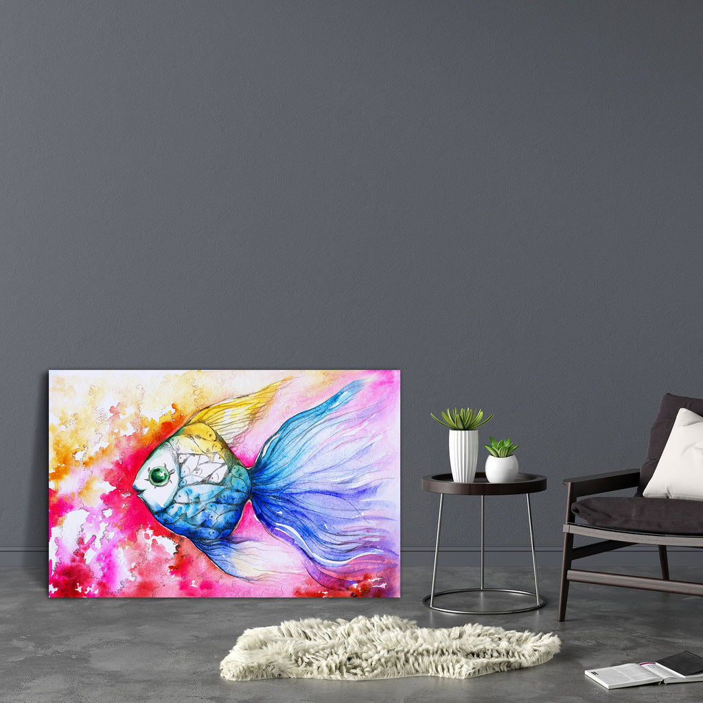 Colorful Fish Canvas Painting Synthetic Frame-Paintings MDF Framing-AFF_FR-IC 5002154 IC 5002154, Abstract Expressionism, Abstracts, Animals, Art and Paintings, Asian, Birds, Drawing, Hand Drawn, Illustrations, Nature, Paintings, Pets, Scenic, Semi Abstract, Tropical, Watercolour, colorful, fish, canvas, painting, synthetic, frame, abstract, animal, aquarium, aquatic, art, artwork, backdrop, background, beautiful, blue, carp, color, coral, reef, domesticated, fauna, fin, fluid, gold, goldfish, greeting, han