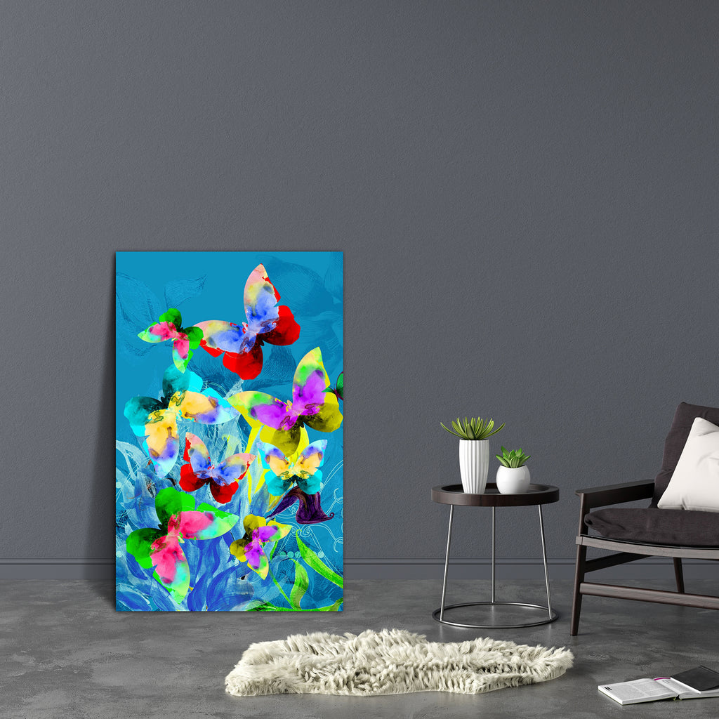 Butterflies On Blue Plants Canvas Painting Synthetic Frame-Paintings MDF Framing-AFF_FR-IC 5002157 IC 5002157, Botanical, Drawing, Floral, Flowers, Illustrations, Nature, Scenic, Watercolour, butterflies, on, blue, plants, canvas, painting, synthetic, frame, butterfly, colorful, mariposa, acrylic, background, blur, collection, different, drawings, element, flower, focus, group, hand, insect, leaf, paint, plant, set, several, stain, watercolors, artzfolio, wall decor for living room, wall frames for living r