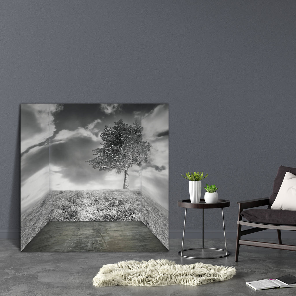 Fantasy Room With Landscape Canvas Painting Synthetic Frame-Paintings MDF Framing-AFF_FR-IC 5002158 IC 5002158, Art and Paintings, Black, Black and White, Conceptual, Decorative, Fantasy, Landscapes, Perspective, Scenic, White, room, with, landscape, canvas, painting, synthetic, frame, angle, art, artistic, cloud, concept, corner, creativity, cubic, decoration, elegance, elegant, field, floor, grass, gray, grey, imagination, imaginative, imagine, inner, interior, picture, psyche, psychology, sky, square, tr