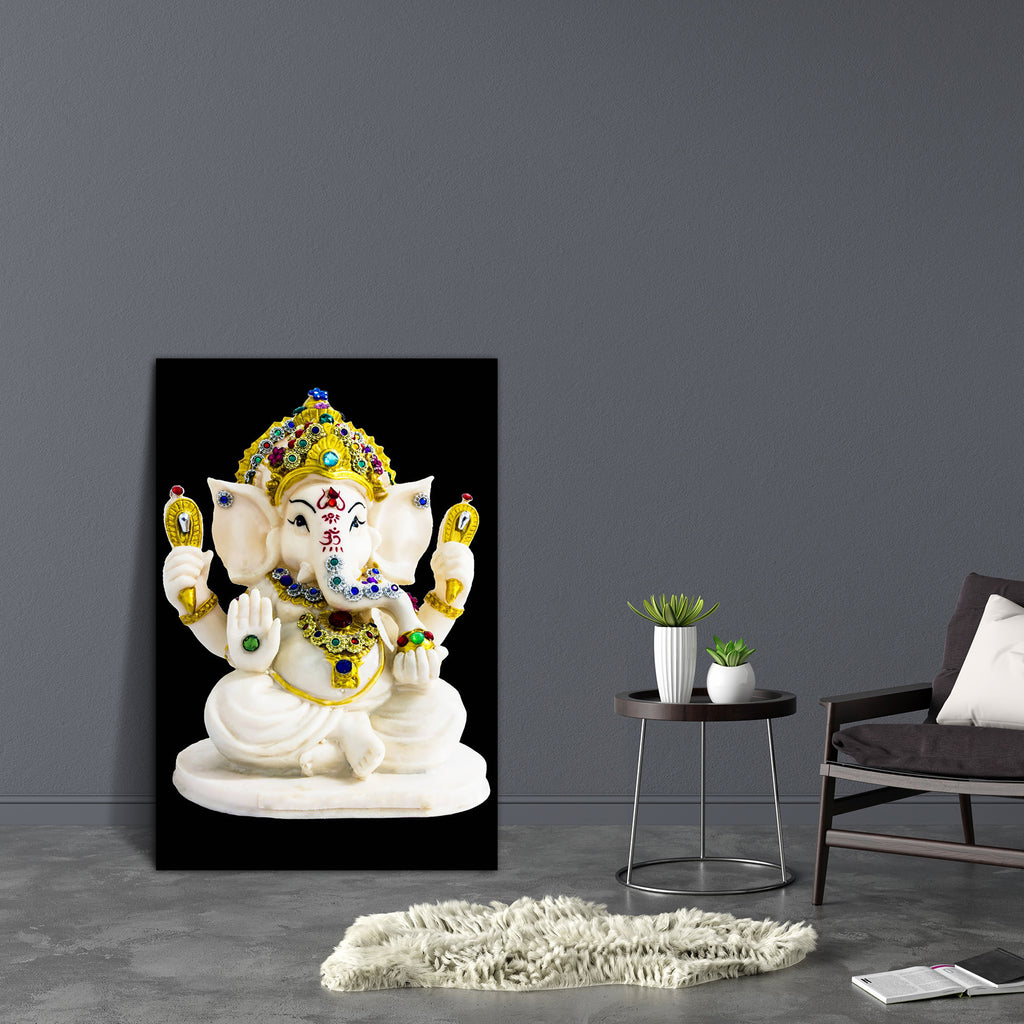 Hindu God Ganesh D5 Canvas Painting Synthetic Frame-Paintings MDF Framing-AFF_FR-IC 5002170 IC 5002170, Art and Paintings, Asian, Botanical, Culture, Ethnic, Festivals, Festivals and Occasions, Festive, Floral, Flowers, God Ganesh, Hinduism, Icons, Indian, Nature, Religion, Religious, Seasons, Spiritual, Traditional, Tribal, World Culture, hindu, god, ganesh, d5, canvas, painting, synthetic, frame, ganesha, ganapati, festival, art, artistic, asia, blessing, bright, clay, colorful, craft, craftsmanship, cute