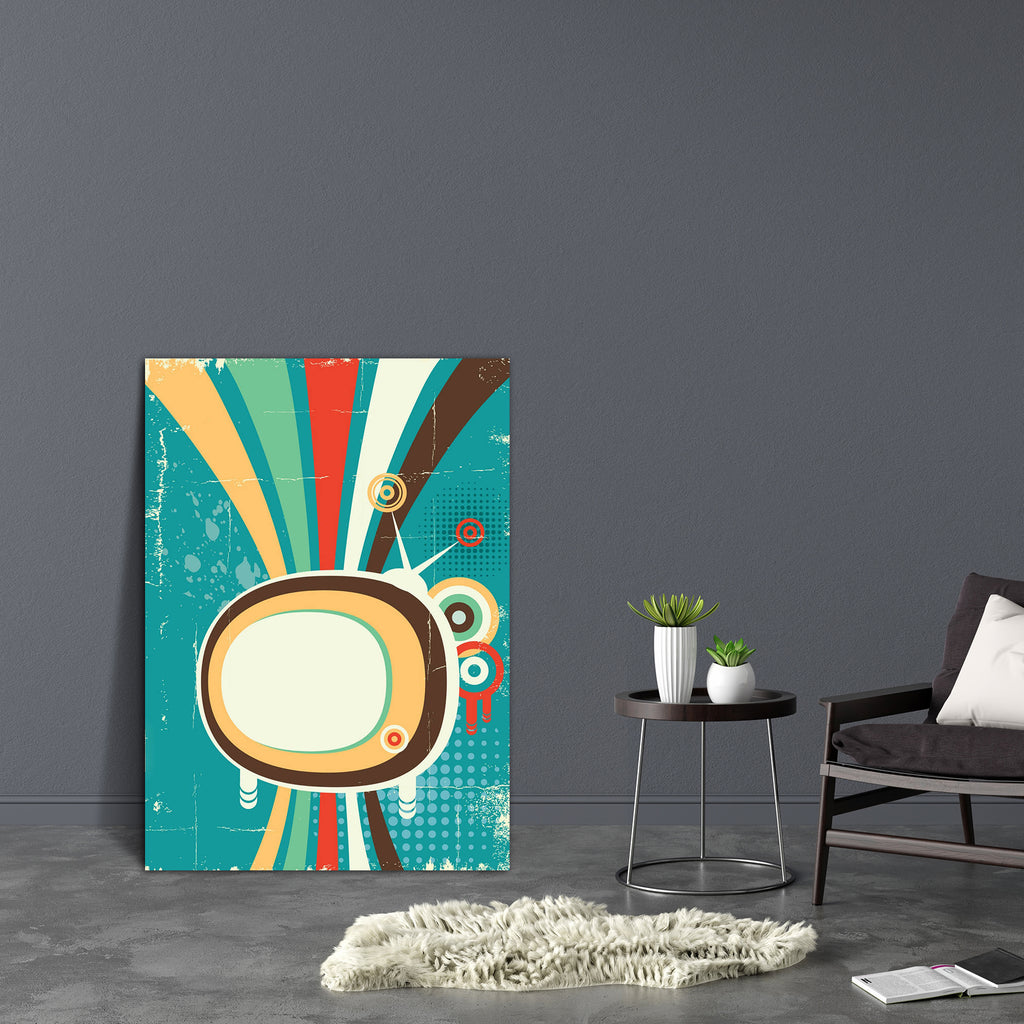 Abstract Retro Television Canvas Painting Synthetic Frame - Paintings MDF Framing - ArtzFolio.com