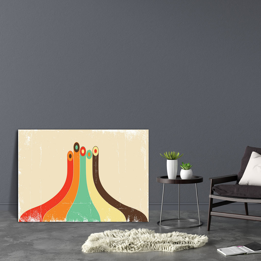 Abstract Retro D1 Canvas Painting Synthetic Frame - Paintings MDF Framing - ArtzFolio.com