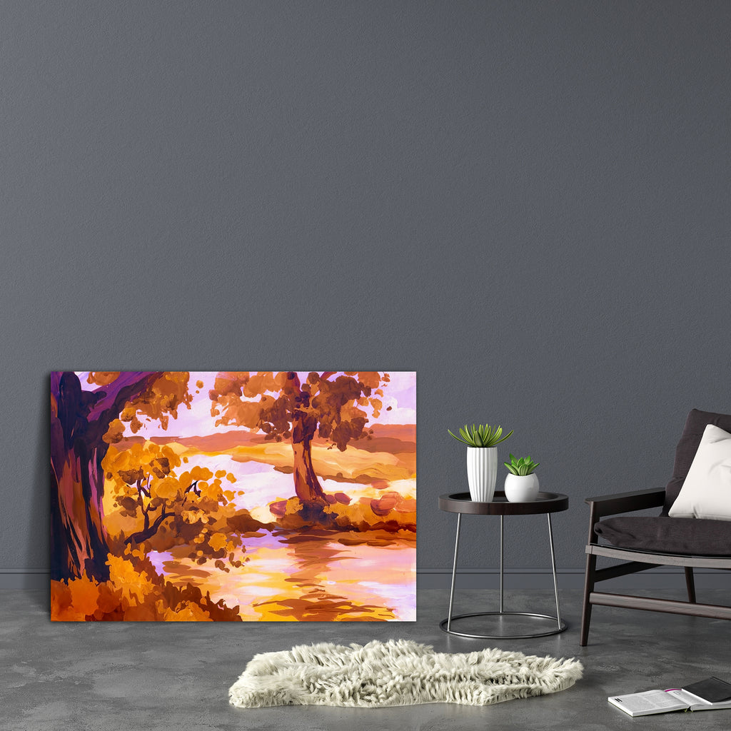Autumn Landscape With River Canvas Painting Synthetic Frame-Paintings MDF Framing-AFF_FR-IC 5002185 IC 5002185, Art and Paintings, Drawing, Illustrations, Landscapes, Nature, Paintings, Scenic, Seasons, Sketches, autumn, landscape, with, river, canvas, painting, synthetic, frame, acrylic, art, artist, artwork, clouds, colorful, day, gold, illustration, image, oil, outdoor, picture, season, sketch, sky, stream, tree, water, yellow, artzfolio, wall decor for living room, wall frames for living room, frames fo