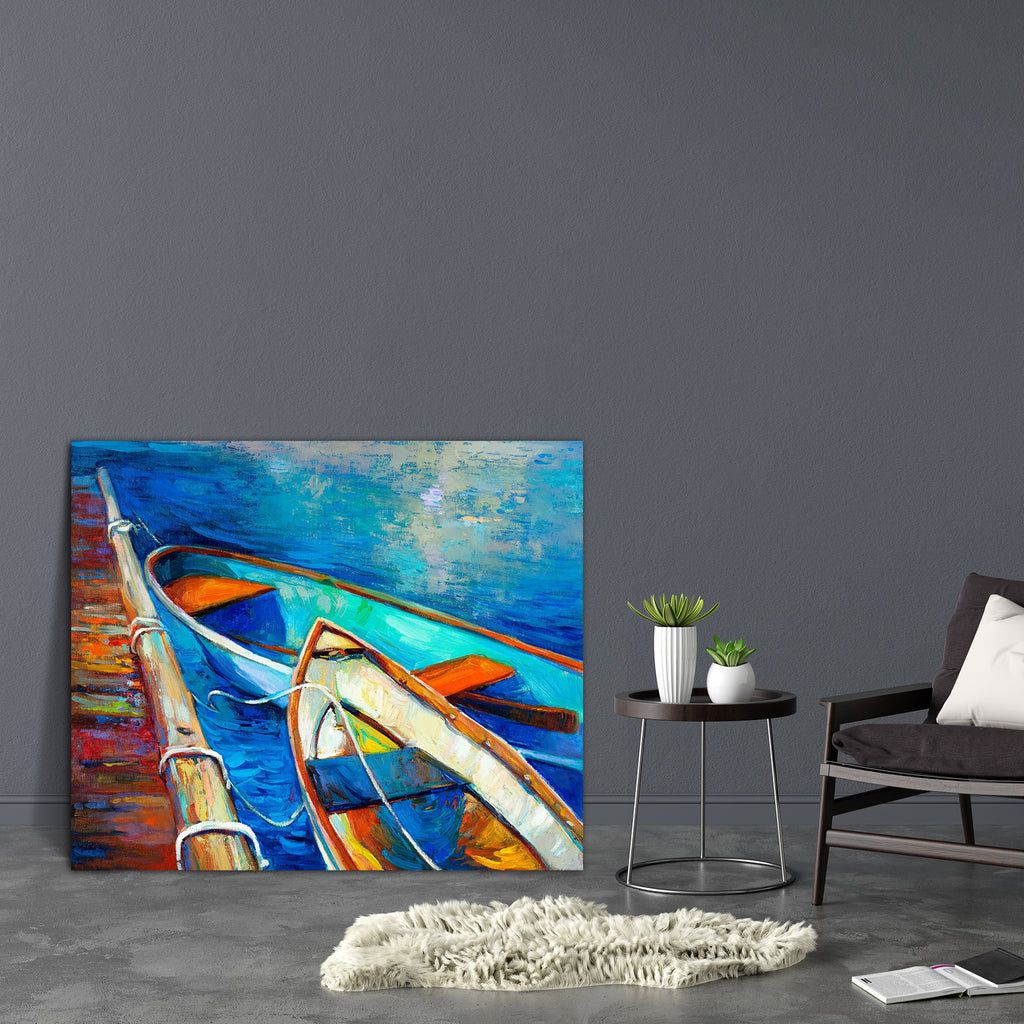 Boat & Jetty D4 Canvas Painting Synthetic Frame-Paintings MDF Framing-AFF_FR-IC 5002193 IC 5002193, Abstract Expressionism, Abstracts, Art and Paintings, Automobiles, Boats, Drawing, Illustrations, Impressionism, Landscapes, Modern Art, Nature, Nautical, Paintings, Scenic, Semi Abstract, Sketches, Sunsets, Transportation, Travel, Vehicles, Watercolour, boat, jetty, d4, canvas, painting, synthetic, frame, oil, watercolor, landscape, abstract, acrylic, artwork, art, artist, artistic, backdrop, background, bea