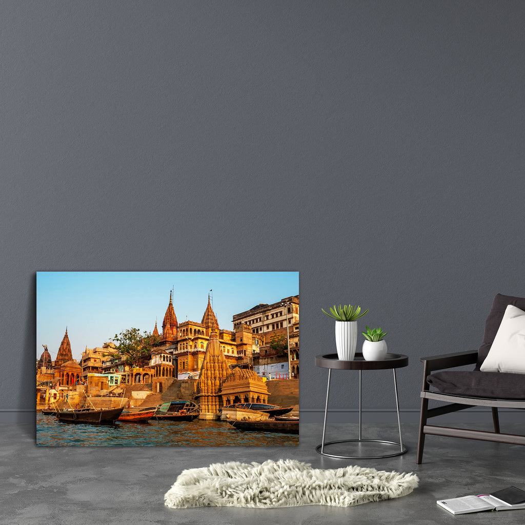 Varanasi Morning Canvas Painting Synthetic Frame-Paintings MDF Framing-AFF_FR-IC 5002198 IC 5002198, Boats, Goddess Ganga, Indian, Nautical, varanasi, morning, canvas, painting, synthetic, frame, ganga, boat, building, india, monument, old, river, temples, uttar, pradesh, artzfolio, wall decor for living room, wall frames for living room, frames for living room, wall art, canvas painting, wall frame, scenery, panting, paintings for living room, framed wall art, wall painting, scenery painting, framed wall p