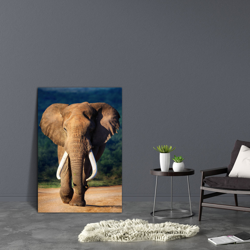 Elephant With Large Teeth Canvas Painting Synthetic Frame-Paintings MDF Framing-AFF_FR-IC 5002208 IC 5002208, African, Animals, Individuals, Nature, Portraits, Scenic, Wildlife, elephant, with, large, teeth, canvas, painting, synthetic, frame, elephants, africa, wild, afrique, animal, approach, big, bull, front, green, huge, ivory, loxodonta, majestic, mammal, national, nobody, old, one, park, portrait, red, road, safari, sand, soil, tusk, vegetation, vertical, view, walk, artzfolio, wall decor for living r