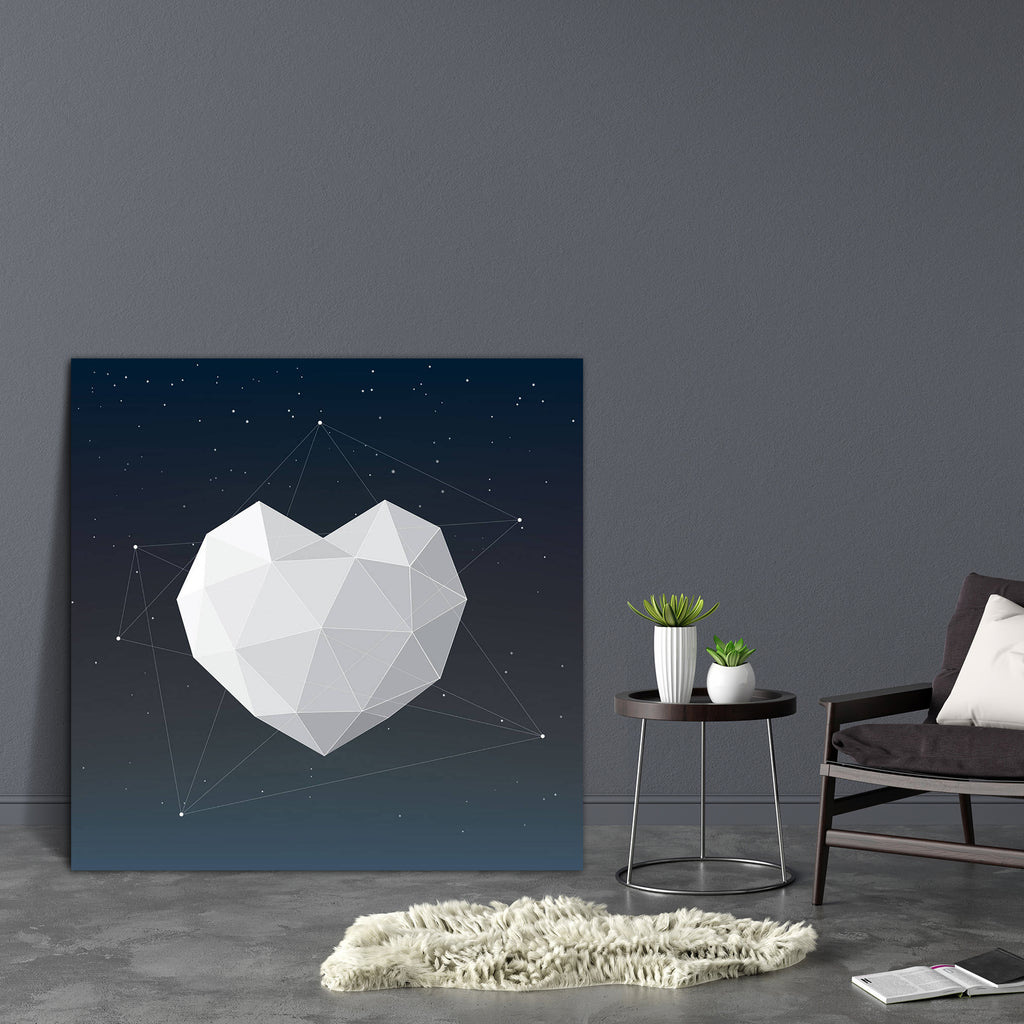 White Geometrical Heart Canvas Painting Synthetic Frame-Paintings MDF Framing-AFF_FR-IC 5002236 IC 5002236, Abstract Expressionism, Abstracts, Architecture, Art and Paintings, Black and White, Business, Calligraphy, Circle, Digital, Digital Art, Geometric, Geometric Abstraction, Graphic, Hearts, Illustrations, Love, Modern Art, Semi Abstract, Signs, Signs and Symbols, Space, Text, Triangles, White, geometrical, heart, canvas, painting, synthetic, frame, polygon, abstract, fractal, polygons, triangle, art, b