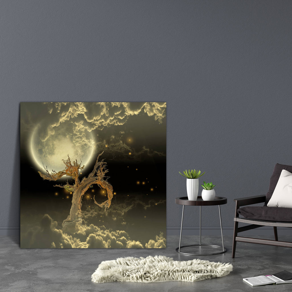 Tree Moon & Stars Canvas Painting Synthetic Frame-Paintings MDF Framing-AFF_FR-IC 5002237 IC 5002237, Astronomy, Cosmology, Fantasy, Illustrations, Landscapes, Nature, Scenic, Signs, Signs and Symbols, Space, Spiritual, Stars, tree, moon, canvas, painting, synthetic, frame, landscape, background, beautiful, beauty, bright, calm, celestial, cloud, clouds, cloudscape, color, cosmos, decoration, design, dramatic, dream, dusk, fantastic, fog, full, glow, glowing, heaven, heavenly, horizon, horizontal, idyllic, 