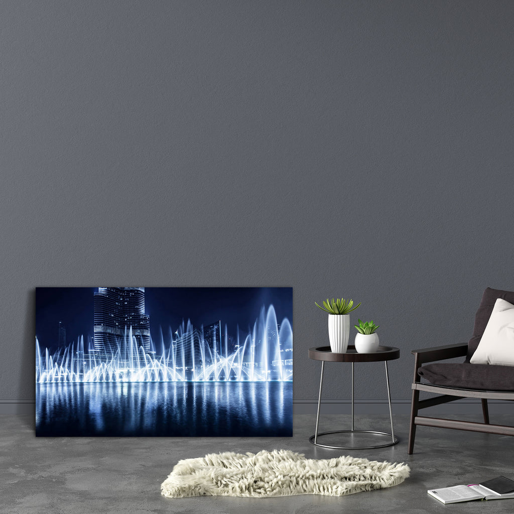 Dubai At Night Evening Cityscape, UAE Canvas Painting Synthetic Frame-Paintings MDF Framing-AFF_FR-IC 5002251 IC 5002251, Allah, Arabic, Asian, Automobiles, Cities, City Views, Entertainment, Holidays, Islam, Landmarks, Modern Art, Music, Music and Dance, Music and Musical Instruments, Places, Signs, Signs and Symbols, Transportation, Travel, Urban, Vehicles, dubai, at, night, evening, cityscape, uae, canvas, painting, synthetic, frame, burj, khalifa, fountain, arab, asia, attraction, beautiful, biggest, bl