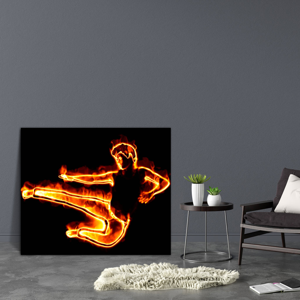 Flamy Male Dancer Canvas Painting Synthetic Frame-Paintings MDF Framing-AFF_FR-IC 5002254 IC 5002254, Abstract Expressionism, Abstracts, Adult, Art and Paintings, Black, Black and White, Fashion, Modern Art, Music, Music and Dance, Music and Musical Instruments, Semi Abstract, Sports, flamy, male, dancer, canvas, painting, synthetic, frame, abstract, action, adolescence, art, balance, burn, casual, clothing, dancing, disco, fiery, fire, flame, glowing, heat, hot, jumping, long, man, modern, motion, move, ni