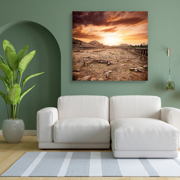Ancient Vijayanagara Empire In Hampi India Canvas Painting Synthetic Frame-Paintings MDF Framing-AFF_FR-IC 5002257 IC 5002257, Ancient, Architecture, Asian, Automobiles, Cities, City Views, Culture, Ethnic, Hinduism, Historical, Indian, Landmarks, Landscapes, Marble and Stone, Medieval, Mountains, Nature, Places, Scenic, Sunsets, Traditional, Transportation, Travel, Tribal, Vehicles, Vintage, World Culture, vijayanagara, empire, in, hampi, india, canvas, painting, for, bedroom, living, room, engineered, woo