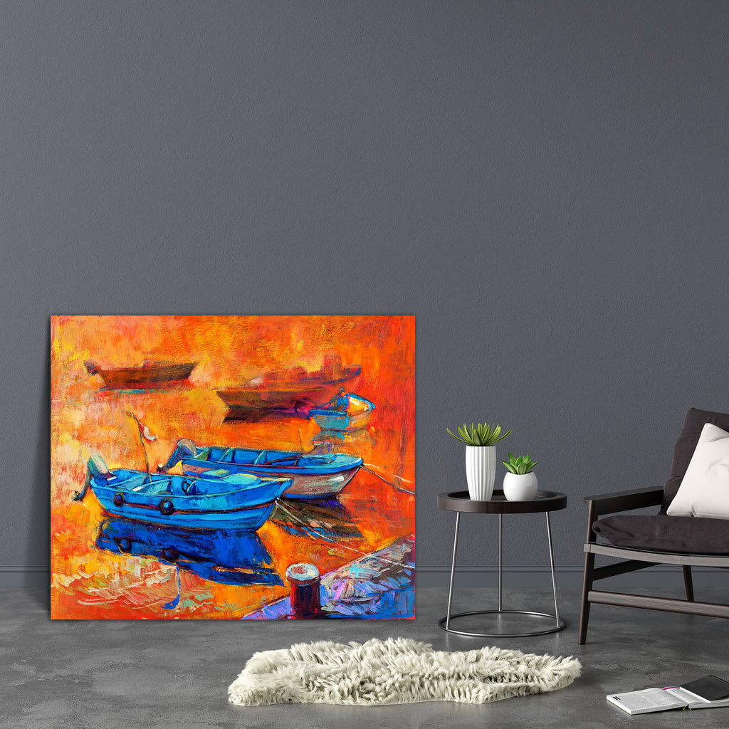 Boats & Jetty D2 Canvas Painting Synthetic Frame-Paintings MDF Framing-AFF_FR-IC 5002261 IC 5002261, Abstract Expressionism, Abstracts, Art and Paintings, Automobiles, Boats, Drawing, Illustrations, Impressionism, Landscapes, Modern Art, Nature, Nautical, Paintings, Scenic, Semi Abstract, Sketches, Sunsets, Transportation, Travel, Vehicles, Watercolour, jetty, d2, canvas, painting, synthetic, frame, oil, abstract, art, acrylic, artist, artistic, artwork, backdrop, background, beach, blue, boat, bright, colo