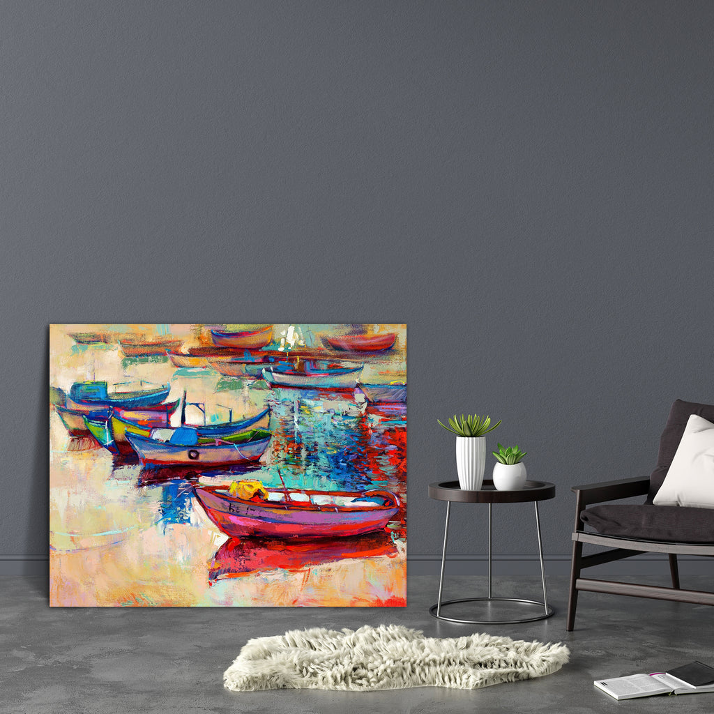 Boats & Jetty D3 Canvas Painting Synthetic Frame-Paintings MDF Framing-AFF_FR-IC 5002262 IC 5002262, Abstract Expressionism, Abstracts, Art and Paintings, Automobiles, Boats, Drawing, Illustrations, Impressionism, Landscapes, Modern Art, Nature, Nautical, Paintings, Scenic, Semi Abstract, Sketches, Sunsets, Transportation, Travel, Vehicles, Watercolour, jetty, d3, canvas, painting, synthetic, frame, oil, abstract, acrylic, art, artist, artistic, artwork, backdrop, background, beach, blue, boat, bright, colo