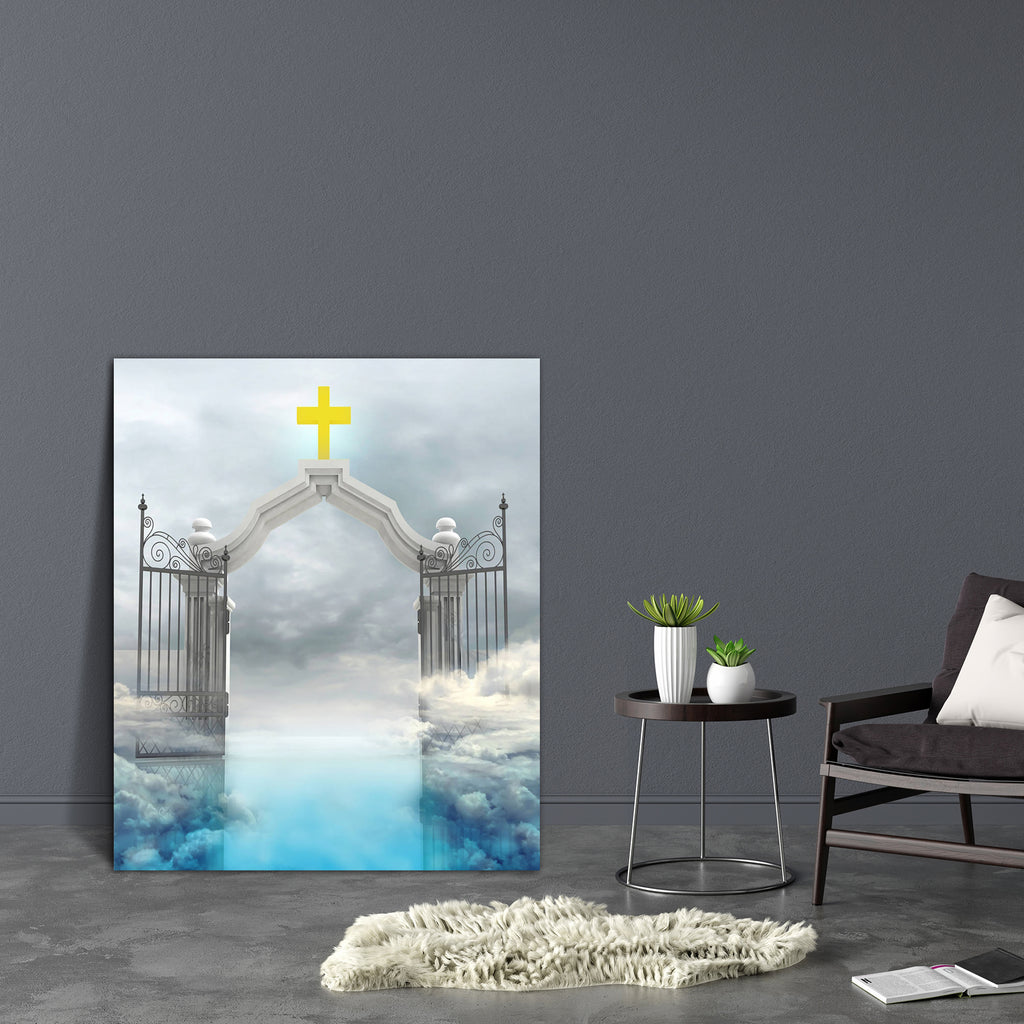 Gods Paradise In Sky Canvas Painting Synthetic Frame-Paintings MDF Framing-AFF_FR-IC 5002276 IC 5002276, Abstract Expressionism, Abstracts, Ancient, Architecture, Christianity, Cross, Illustrations, Jesus, Marble and Stone, Religion, Religious, Semi Abstract, Signs, Signs and Symbols, Space, Vintage, Metallic, gods, paradise, in, sky, canvas, painting, synthetic, frame, heaven, funeral, gate, gates, of, heavens, above, abstract, after, antique, beginning, believe, blue, classic, cloud, column, death, decor,