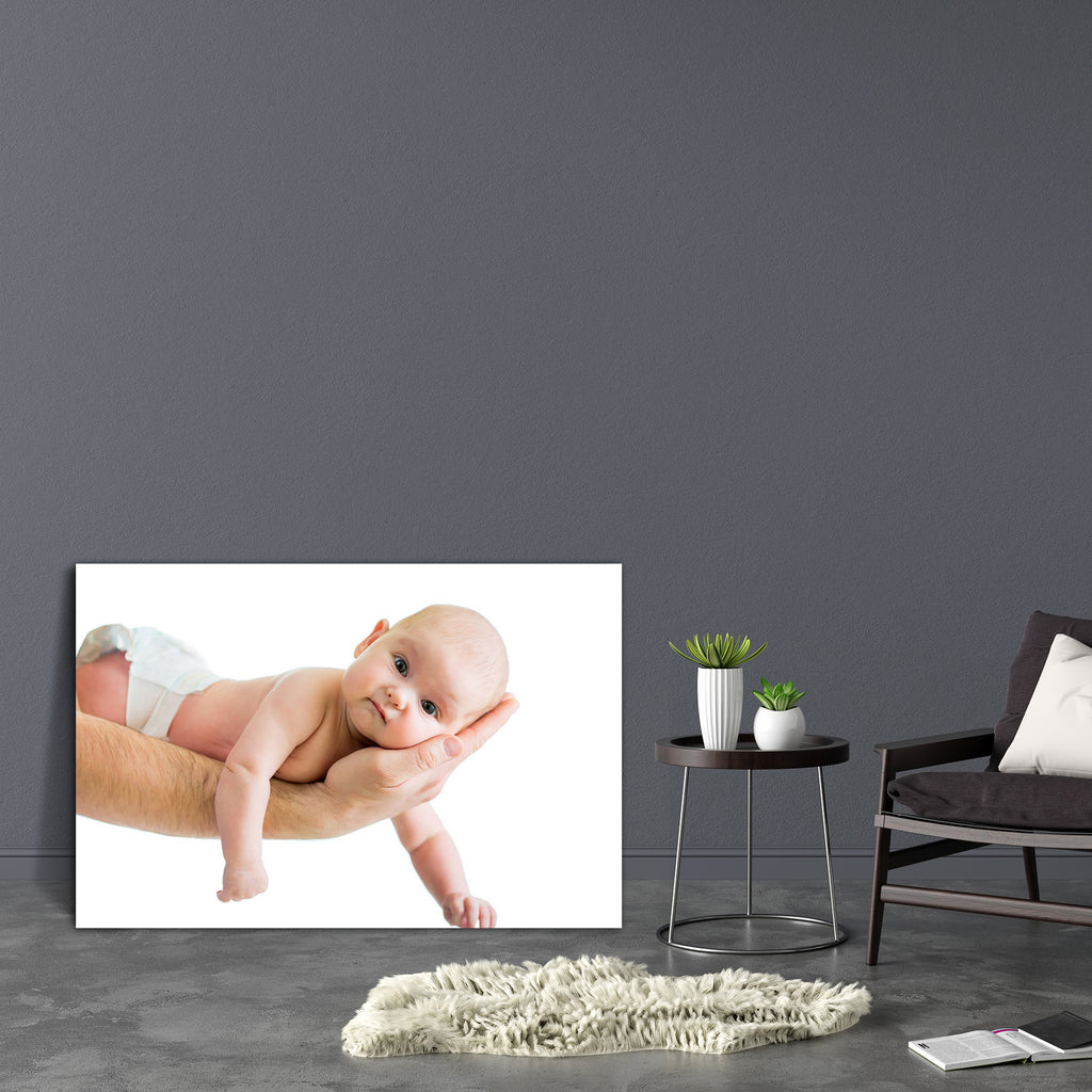 Happy Father Holding Baby Canvas Painting Synthetic Frame-Paintings MDF Framing-AFF_FR-IC 5002287 IC 5002287, Baby, Black and White, Children, Family, Individuals, Kids, Love, Parents, Portraits, Romance, White, happy, father, holding, canvas, painting, synthetic, frame, newborn, babies, dad, and, adorable, affection, beautiful, care, child, childcare, cute, feelings, friendly, girl, hand, happiness, healthy, infant, innocent, isolated, kid, life, little, looking, man, months, parent, parenthood, partnershi
