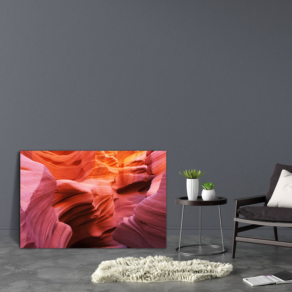 Red & Orange Colors In Antelope Canyon In Navajo, USA Canvas Painting Synthetic Frame-Paintings MDF Framing-AFF_FR-IC 5002307 IC 5002307, Abstract Expressionism, Abstracts, American, Arrows, Indian, Landscapes, Marble and Stone, Nature, Patterns, Scenic, Semi Abstract, red, orange, colors, in, antelope, canyon, navajo, usa, canvas, painting, synthetic, frame, abstract, arizona, background, backgrounds, beauty, cave, color, colorful, corridor, curve, descriptive, desert, effect, flowing, geology, landscape, 