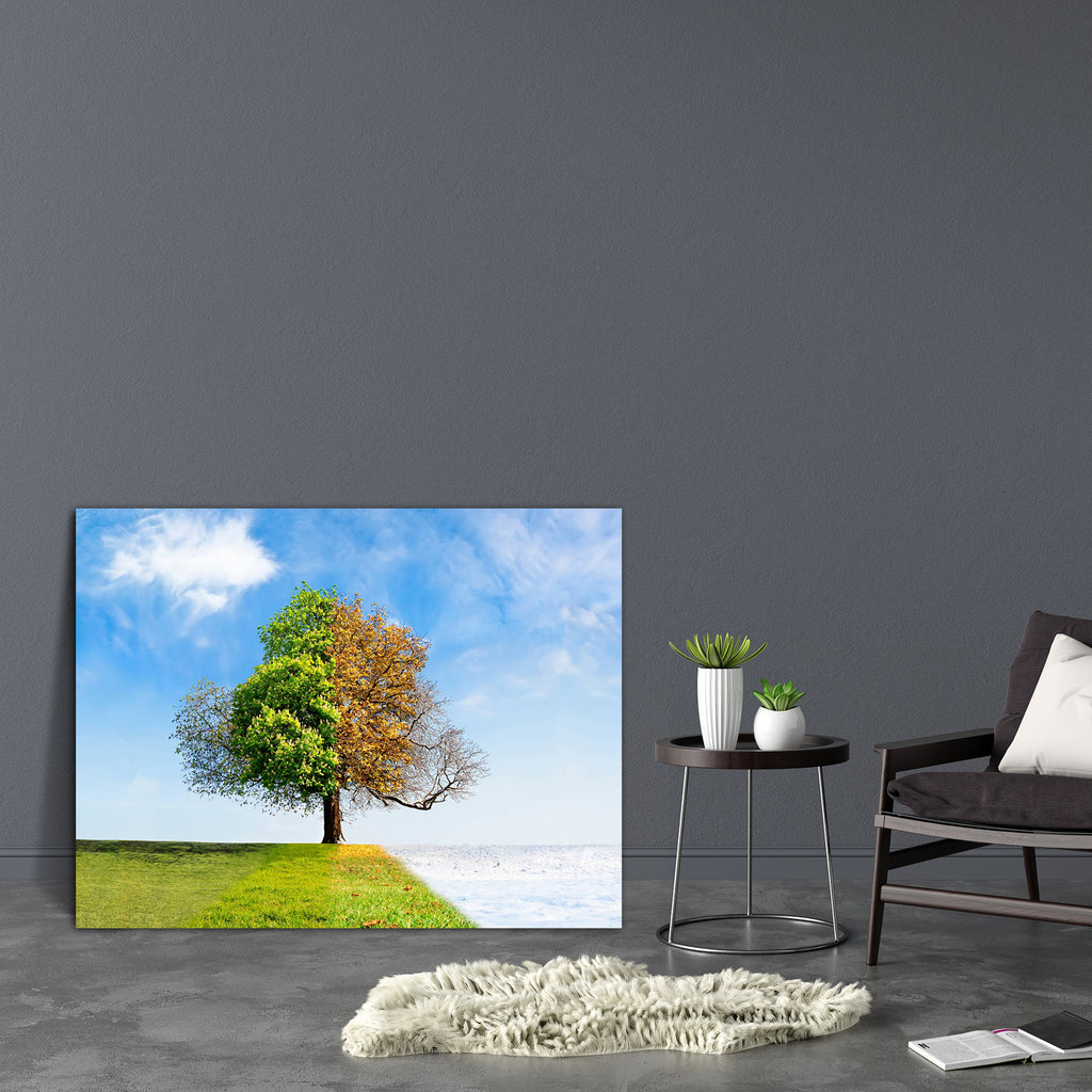 Four Seasons Tree Concept Canvas Painting Synthetic Frame-Paintings MDF Framing-AFF_FR-IC 5002355 IC 5002355, Black and White, Botanical, Collages, Floral, Flowers, Landscapes, Nature, Rural, Scenic, Seasons, Space, White, four, tree, concept, canvas, painting, synthetic, frame, contrast, change, season, opposite, seasonal, atmosphere, autumn, background, beautiful, beauty, blue, cambridge, clear, cloud, cold, collage, covered, cycle, day, england, fall, flower, freedom, freeze, frost, frosty, frozen, green