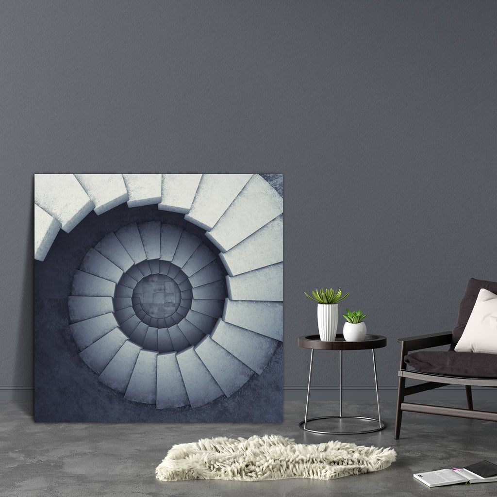 Spiral Staircase D1 Canvas Painting Synthetic Frame-Paintings MDF Framing-AFF_FR-IC 5002370 IC 5002370, Abstract Expressionism, Abstracts, Ancient, Architecture, Art and Paintings, Business, Circle, Geometric, Geometric Abstraction, Historical, Medieval, Patterns, Semi Abstract, Signs, Signs and Symbols, Vintage, spiral, staircase, d1, canvas, painting, synthetic, frame, stairs, abstract, art, background, blue, building, circular, climb, concept, concrete, construction, curve, design, dirty, down, form, gru