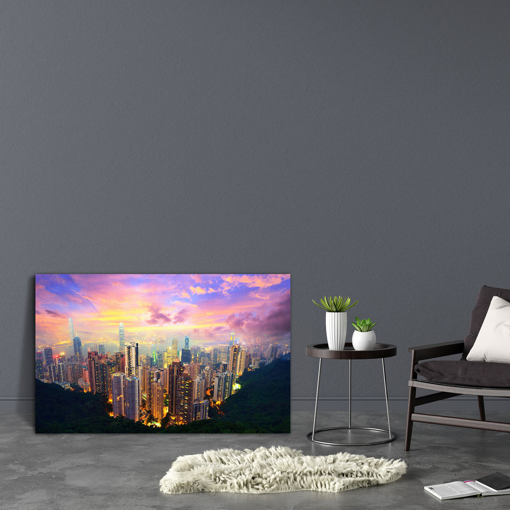 Famed Skyline Of Hong Kong From Victoria Peak Canvas Painting Synthetic Frame-Paintings MDF Framing-AFF_FR-IC 5002383 IC 5002383, Architecture, Asian, Business, Chinese, Cities, City Views, Landmarks, Landscapes, Places, Scenic, Skylines, Sunsets, Urban, Victorian, famed, skyline, of, hong, kong, from, victoria, peak, canvas, painting, synthetic, frame, aerial, view, apartment, buildings, apartments, asia, district, china, city, cityscape, cityscapes, downtown, dusk, famous, place, financial, harbor, landma