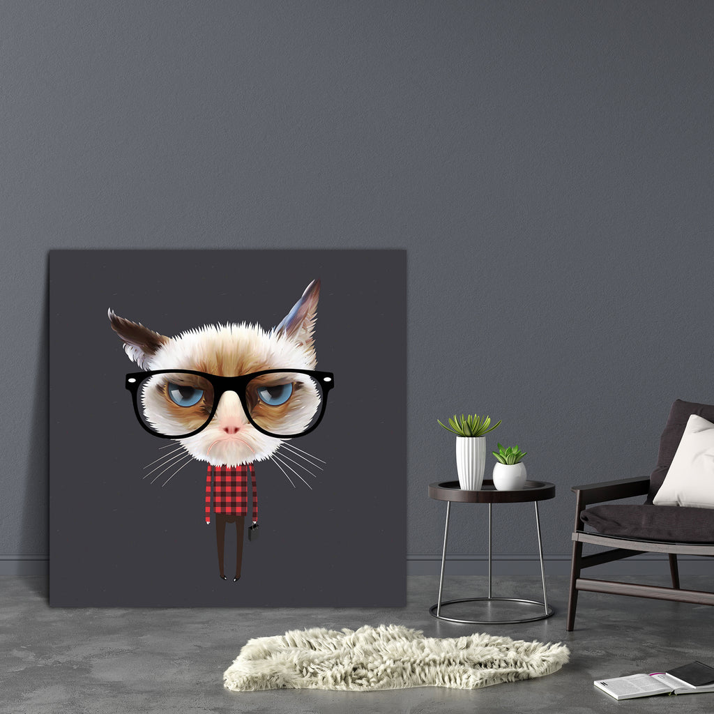 Funny Cartoon Cat Canvas Painting Synthetic Frame-Paintings MDF Framing-AFF_FR-IC 5002389 IC 5002389, Abstract Expressionism, Abstracts, Animals, Animated Cartoons, Art and Paintings, Birds, Caricature, Cartoons, Comedy, Decorative, Digital, Digital Art, Drawing, Graphic, Hipster, Humor, Humour, Illustrations, Music, Music and Dance, Music and Musical Instruments, People, Pets, Semi Abstract, Signs, Signs and Symbols, Symbols, funny, cartoon, cat, canvas, painting, synthetic, frame, cats, abstract, amusing,