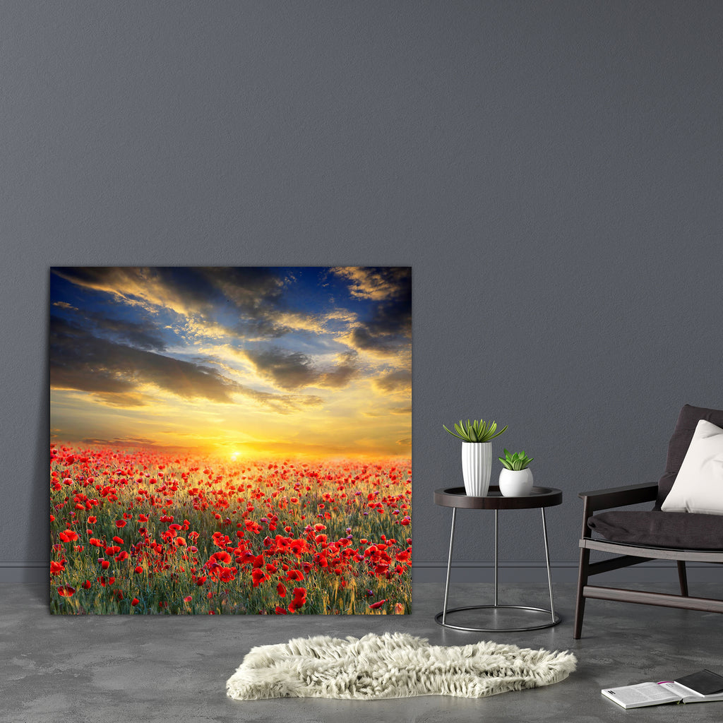 Poppy Filed On Sunset Canvas Painting Synthetic Frame-Paintings MDF Framing-AFF_FR-IC 5002394 IC 5002394, Botanical, Culture, Ethnic, Floral, Flowers, Landscapes, Nature, Rural, Scenic, Seasons, Sunrises, Sunsets, Traditional, Tribal, World Culture, poppy, filed, on, sunset, canvas, painting, synthetic, frame, poppies, agriculture, background, beauty, blossom, blue, cloud, colorful, countryside, dawn, dream, dusk, evening, field, flower, grass, green, horizon, land, landscape, light, meadow, outdoor, outsid