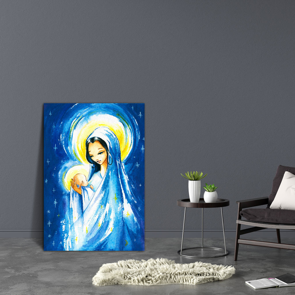 Mary With The Young Jesus Christ In Her Arms Canvas Painting Synthetic Frame-Paintings MDF Framing-AFF_FR-IC 5002399 IC 5002399, Art and Paintings, Baby, Children, Christianity, Family, Holidays, Illustrations, Jesus, Kids, Mother Mary, Paintings, Parents, Religion, Religious, Spiritual, Watercolour, mary, with, the, young, christ, in, her, arms, canvas, painting, synthetic, frame, virgin, christmas, manger, maria, nativity, crib, scene, saint, birth, angel, artwork, bethlehem, bible, catholic, celebrate, c