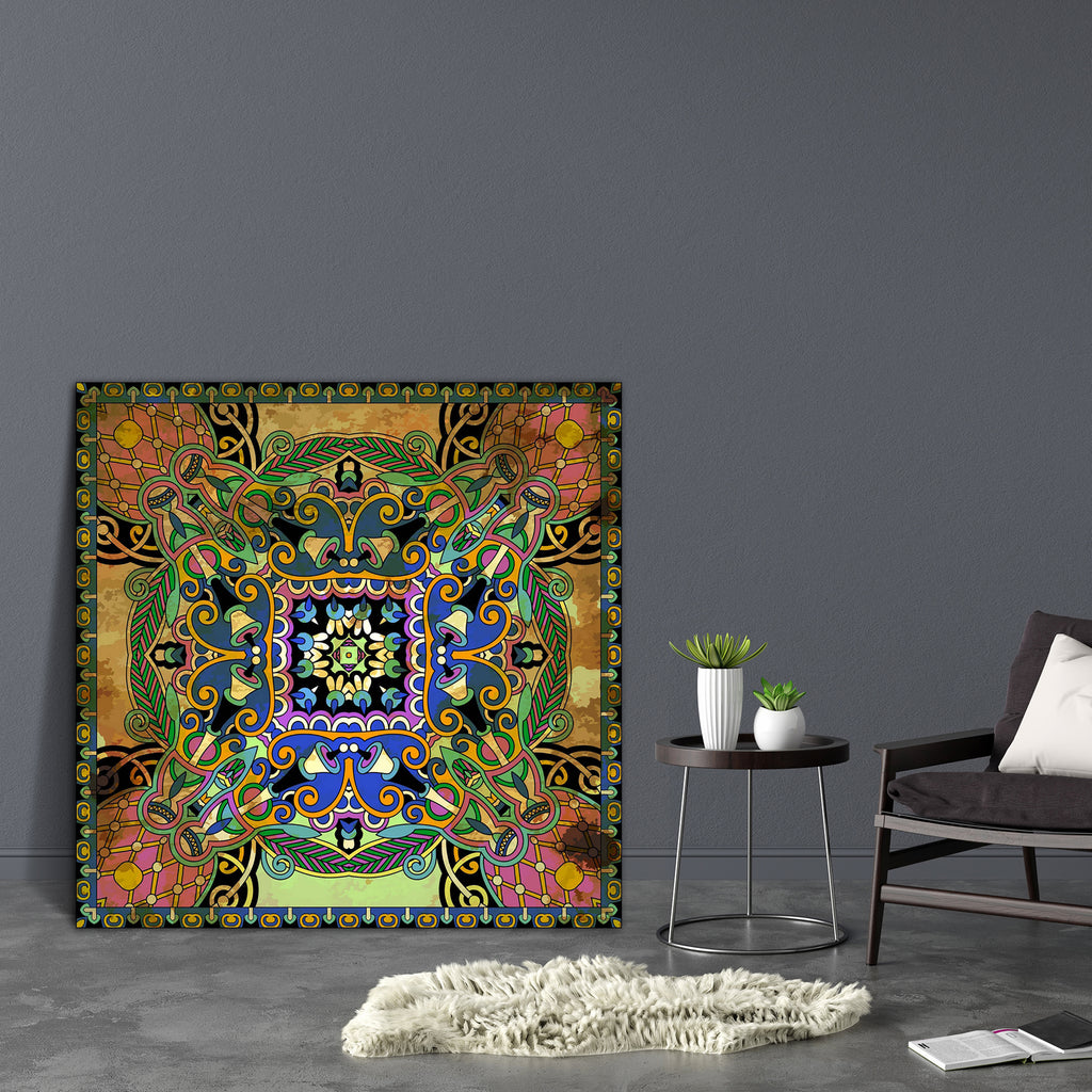 Floral Paisley Bandanna D7 Canvas Painting Synthetic Frame-Paintings MDF Framing-AFF_FR-IC 5002407 IC 5002407, Abstract Expressionism, Abstracts, Art and Paintings, Botanical, Culture, Ethnic, Fashion, Floral, Flowers, Hand Drawn, Illustrations, Nature, Paisley, Patterns, Persian, Pets, Retro, Semi Abstract, Signs, Signs and Symbols, Traditional, Tribal, World Culture, bandanna, d7, canvas, painting, synthetic, frame, abstract, art, artistic, background, border, carpet, cotton, cushion, decoration, design, 