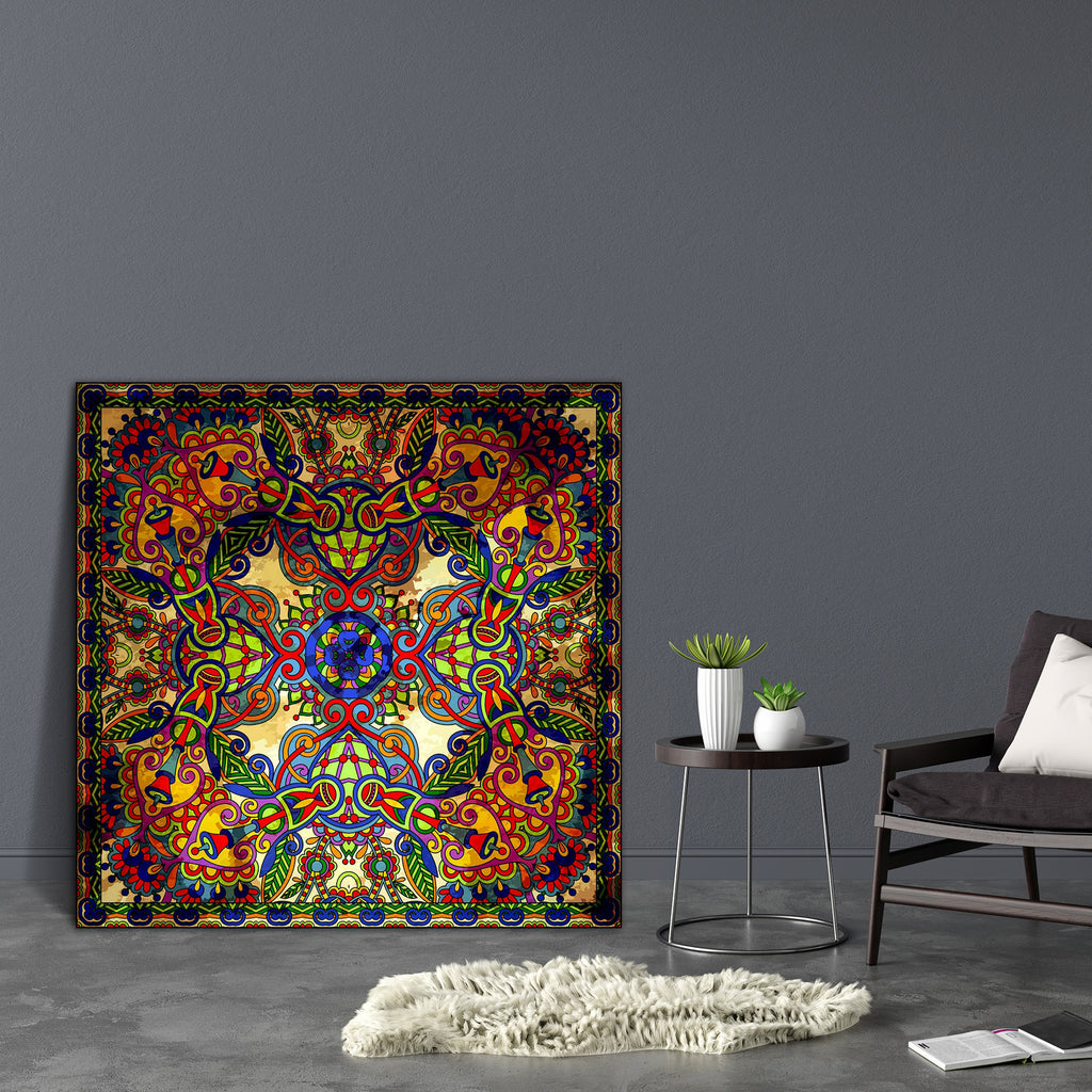 Floral Paisley Bandanna D9 Canvas Painting Synthetic Frame-Paintings MDF Framing-AFF_FR-IC 5002409 IC 5002409, Abstract Expressionism, Abstracts, Art and Paintings, Botanical, Culture, Ethnic, Fashion, Floral, Flowers, Hand Drawn, Illustrations, Nature, Paisley, Patterns, Persian, Pets, Retro, Semi Abstract, Signs, Signs and Symbols, Traditional, Tribal, World Culture, bandanna, d9, canvas, painting, synthetic, frame, abstract, art, artistic, background, border, carpet, cotton, cushion, decoration, design, 