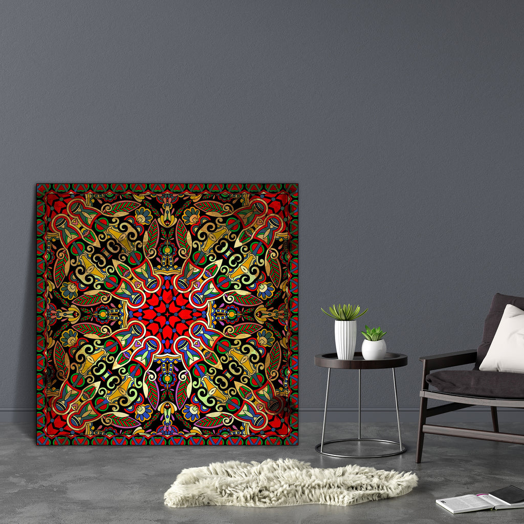 Floral Paisley Bandanna D10 Canvas Painting Synthetic Frame-Paintings MDF Framing-AFF_FR-IC 5002410 IC 5002410, Abstract Expressionism, Abstracts, Art and Paintings, Botanical, Culture, Ethnic, Fashion, Floral, Flowers, Hand Drawn, Illustrations, Nature, Paisley, Patterns, Persian, Pets, Retro, Semi Abstract, Signs, Signs and Symbols, Traditional, Tribal, World Culture, bandanna, d10, canvas, painting, synthetic, frame, abstract, art, artistic, background, border, carpet, cotton, cushion, decoration, design