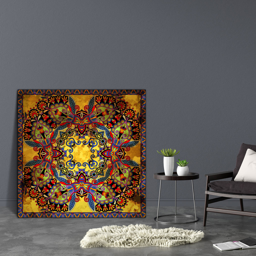 Floral Paisley Bandanna D12 Canvas Painting Synthetic Frame-Paintings MDF Framing-AFF_FR-IC 5002412 IC 5002412, Abstract Expressionism, Abstracts, Art and Paintings, Botanical, Culture, Ethnic, Fashion, Floral, Flowers, Hand Drawn, Illustrations, Nature, Paisley, Patterns, Persian, Pets, Retro, Semi Abstract, Signs, Signs and Symbols, Traditional, Tribal, World Culture, bandanna, d12, canvas, painting, synthetic, frame, abstract, art, artistic, background, border, carpet, cotton, cushion, decoration, design