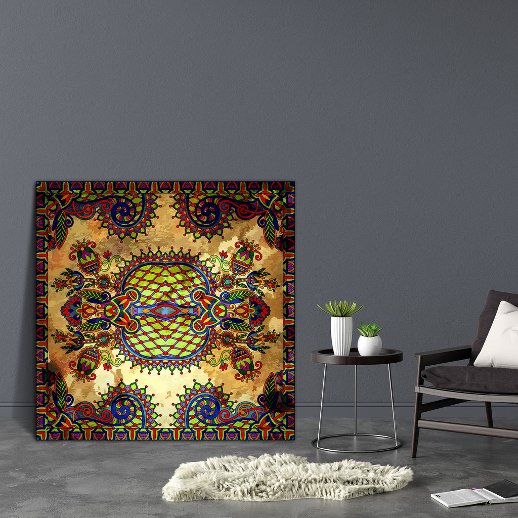 Floral Paisley Bandanna D13 Canvas Painting Synthetic Frame-Paintings MDF Framing-AFF_FR-IC 5002413 IC 5002413, Abstract Expressionism, Abstracts, Art and Paintings, Botanical, Culture, Ethnic, Fashion, Floral, Flowers, Hand Drawn, Illustrations, Nature, Paisley, Patterns, Persian, Pets, Retro, Semi Abstract, Signs, Signs and Symbols, Traditional, Tribal, World Culture, bandanna, d13, canvas, painting, synthetic, frame, abstract, art, artistic, background, border, carpet, cotton, cushion, decoration, design