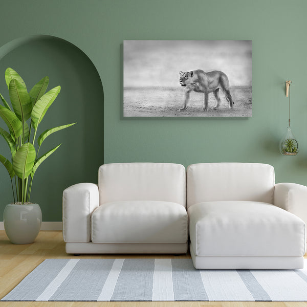Lion D1 Canvas Painting Synthetic Frame-Paintings MDF Framing-AFF_FR-IC 5002416 IC 5002416, African, Animals, Black and White, Nature, Scenic, White, Wildlife, lion, d1, canvas, painting, for, bedroom, living, room, engineered, wood, frame, africa, animal, big, five, black, and, carnivore, cat, dangerous, east, endangered, environment, feline, hunter, king, large, leader, lioness, majestic, mammal, monochrome, national, park, natural, outdoors, predator, reserve, safari, savanna, tanzania, wild, wilderness,