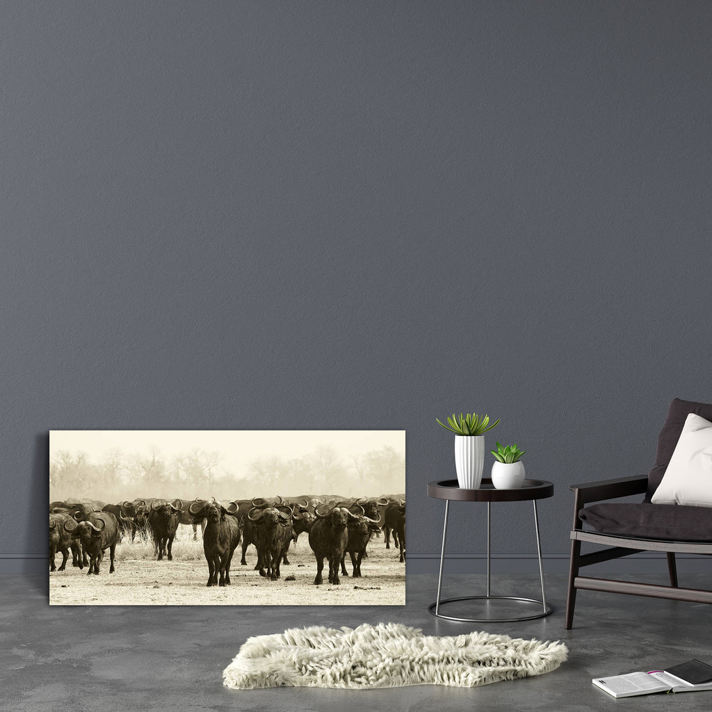 African Buffalo Herd Canvas Painting Synthetic Frame-Paintings MDF Framing-AFF_FR-IC 5002417 IC 5002417, African, Animals, Black and White, Nature, Scenic, Sports, White, Wildlife, buffalo, herd, canvas, painting, synthetic, frame, africa, animal, black, and, conservation, facing, game, large, looking, mammal, monochrome, national, park, reserve, safari, savanna, vacation, wild, zambia, artzfolio, wall decor for living room, wall frames for living room, frames for living room, wall art, canvas painting, wal