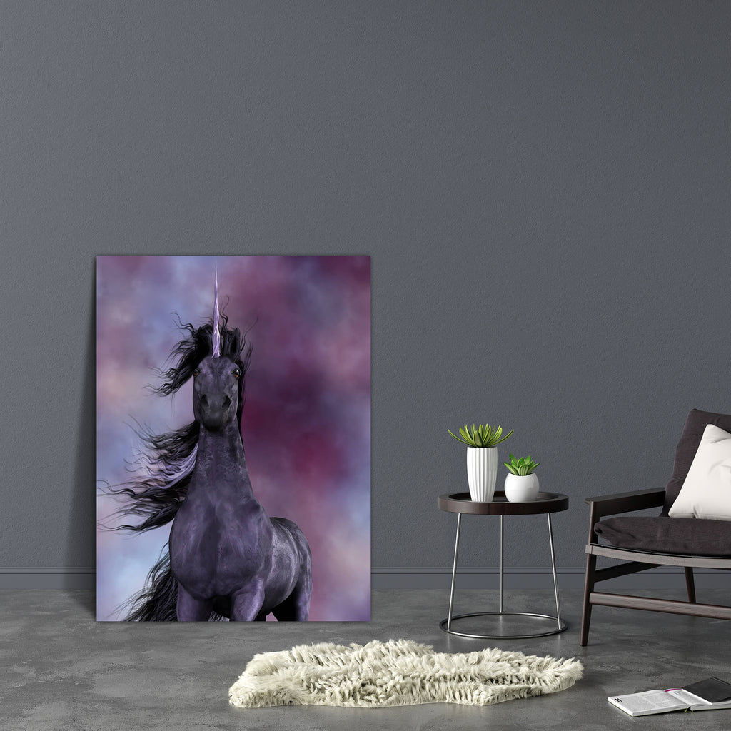 Black Unicorn Canvas Painting Synthetic Frame-Paintings MDF Framing-AFF_FR-IC 5002449 IC 5002449, Animals, Black, Black and White, Fantasy, Illustrations, unicorn, canvas, painting, synthetic, frame, animal, beast, buck, charger, colt, creature, doe, equine, fable, fairytale, fawn, filly, foal, folklore, forest, trees, forests, herd, horn, horsepower, horses, illustration, image, livestock, magic, magical, mammal, mare, mount, myth, mythology, picture, stag, stallion, steed, tale, wild, artzfolio, wall deco